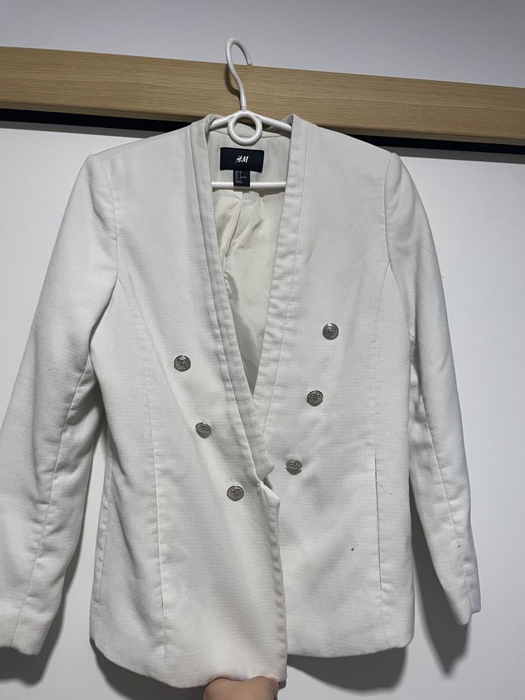 Biały żakiet H&M