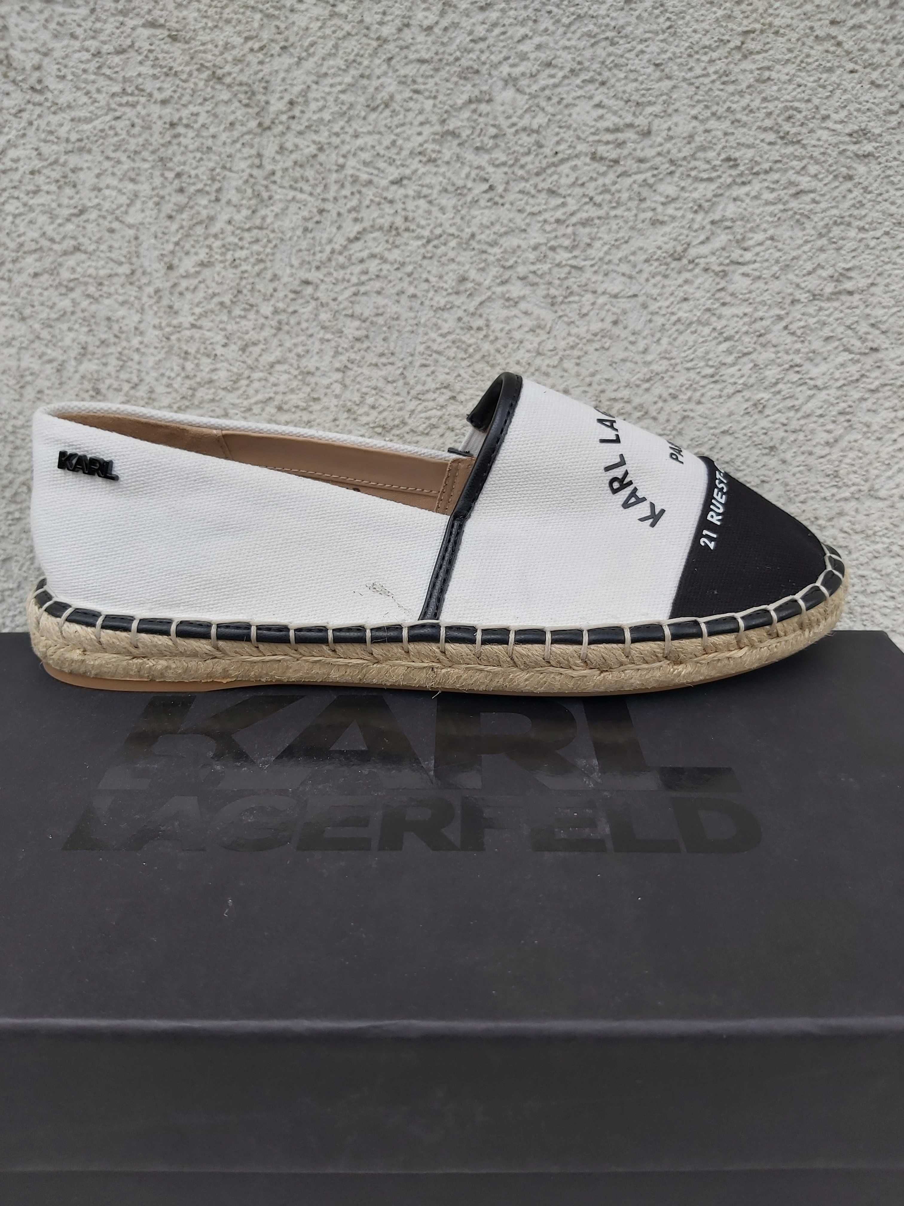 Nowe espadryle KARL LAGERFELD biale mokasyny trampki 37