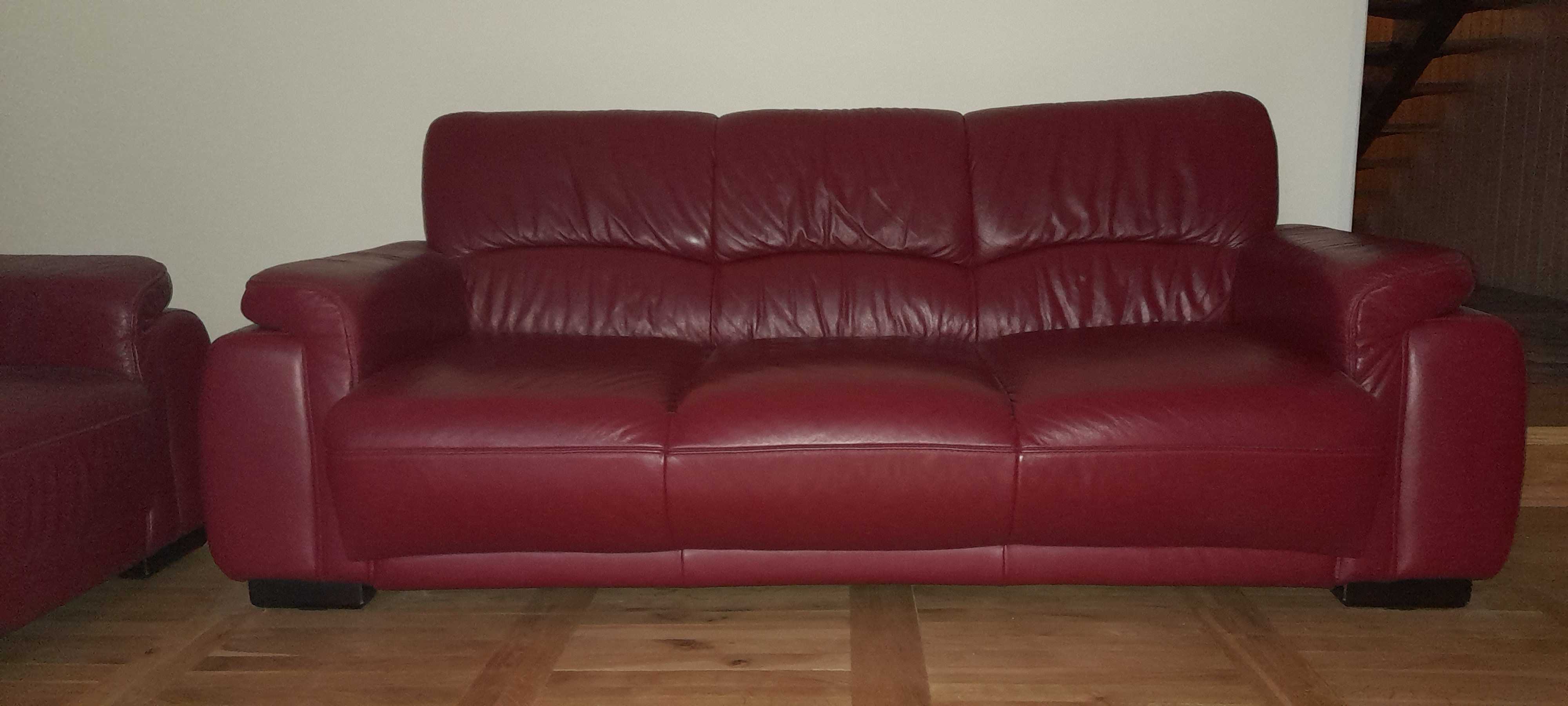 Sofa ze skóry 3 - osobowa + 2 fotele