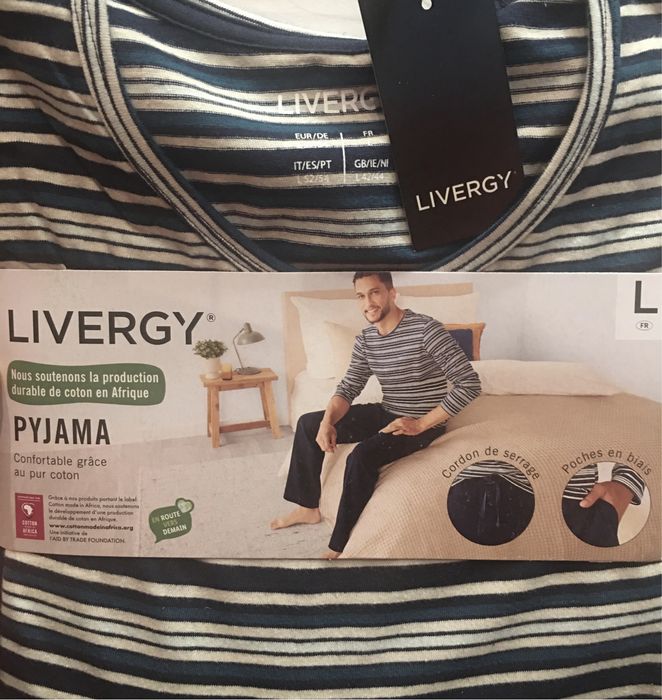 Піжама чоловіча з фланелевими штанами Livergy XL і  S