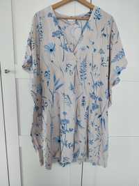 H&M sukienka tunika L oversize wzór w polne kwiaty