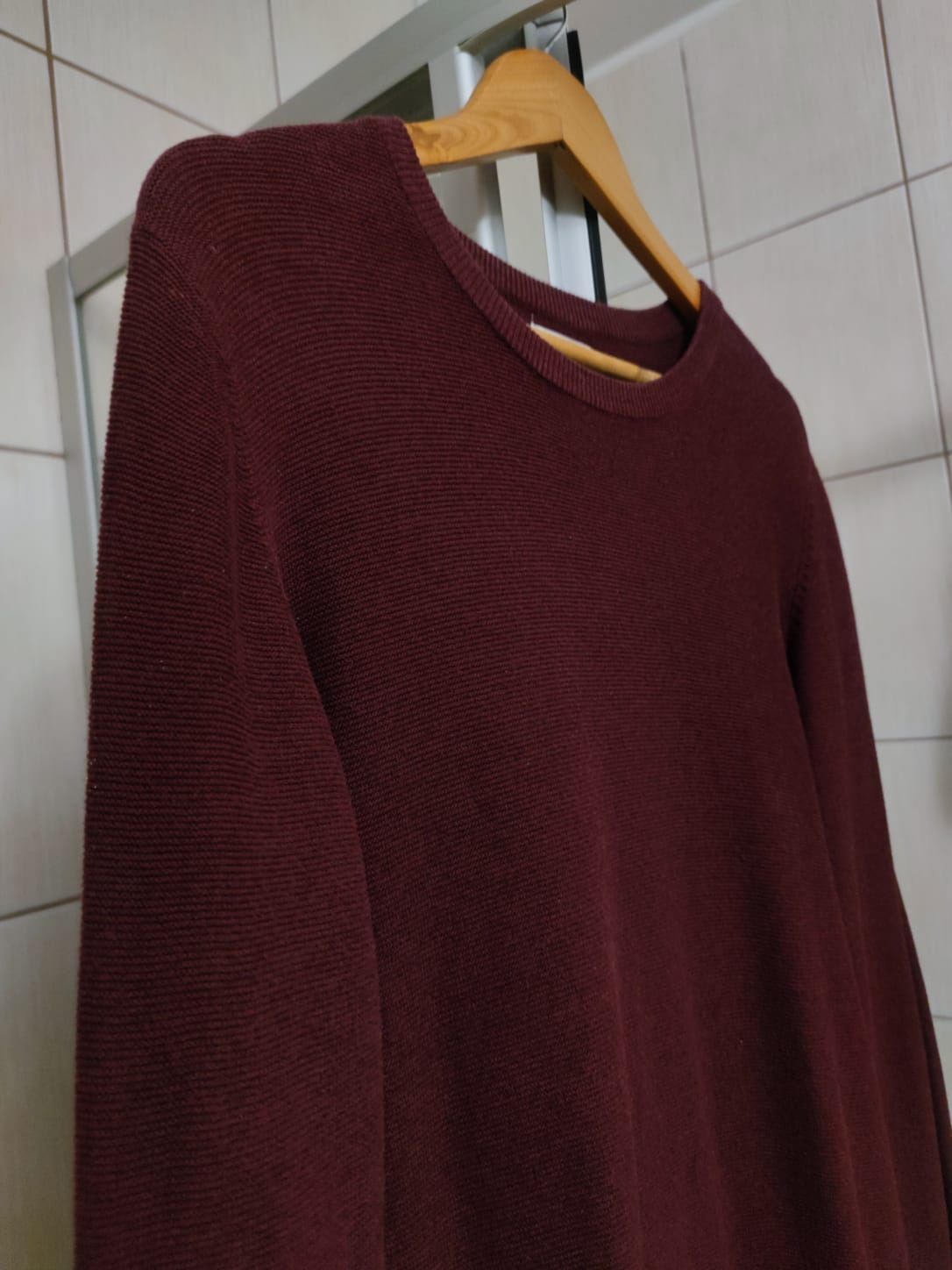 Sweter klasyczny męski L Pull&bear pull and bear white elegancki burac
