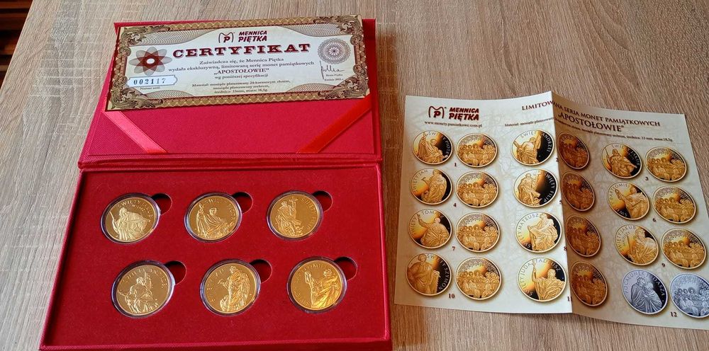 Zestaw monet ozdobnych "Apostołowie" mennica Piętka