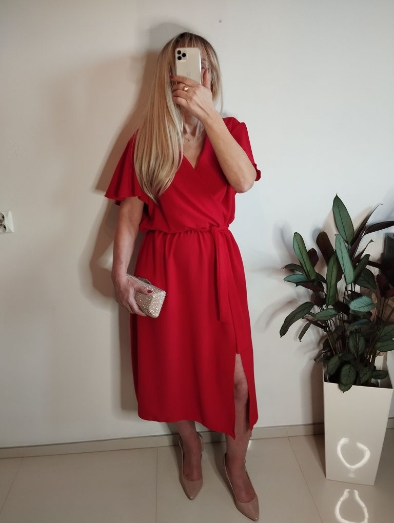 Sukienka 3xl czerwona komunia chrzest wesele