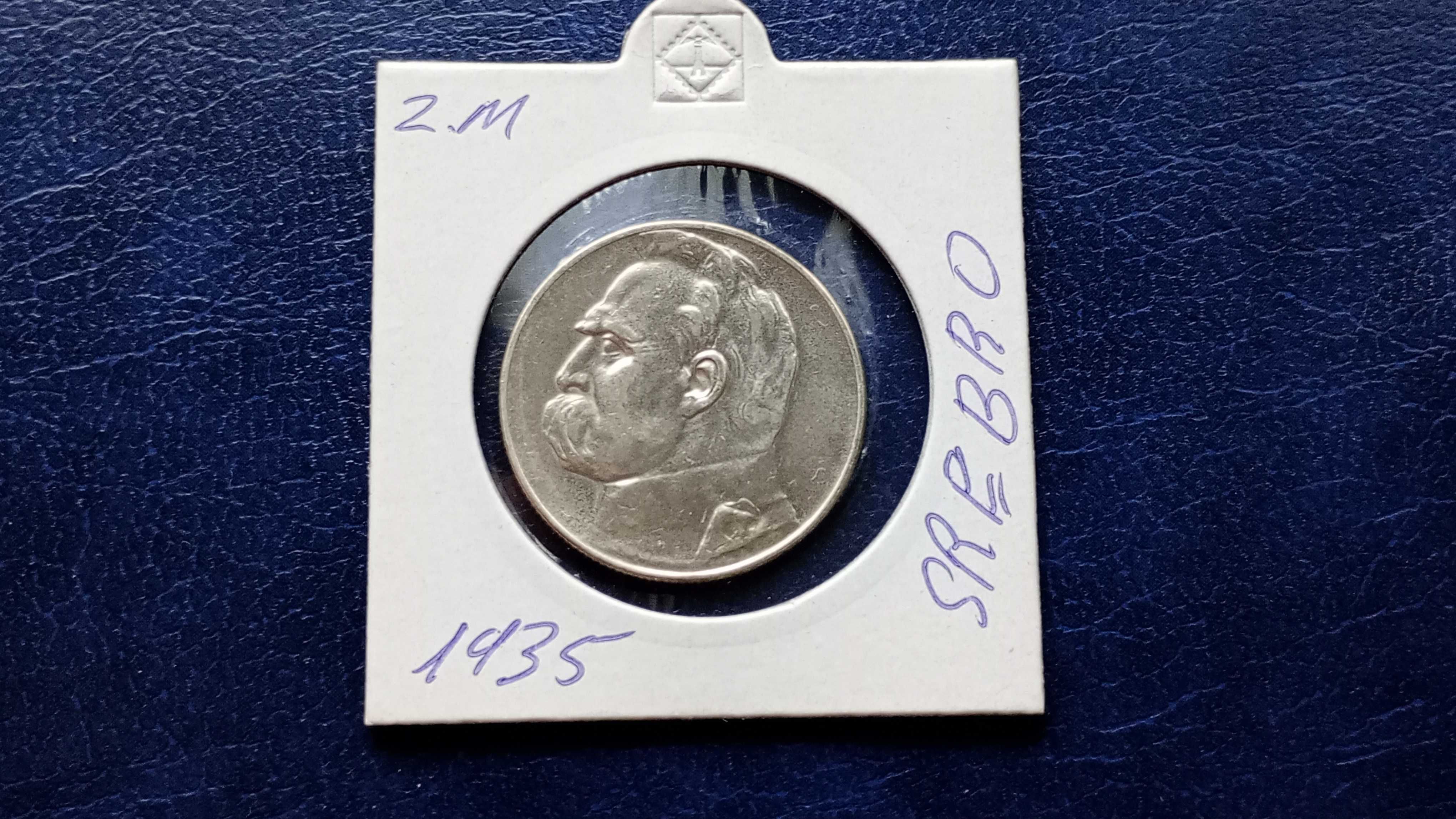 Stare monety Medal 5 zł 1935 Piłsudski srebro 2RP