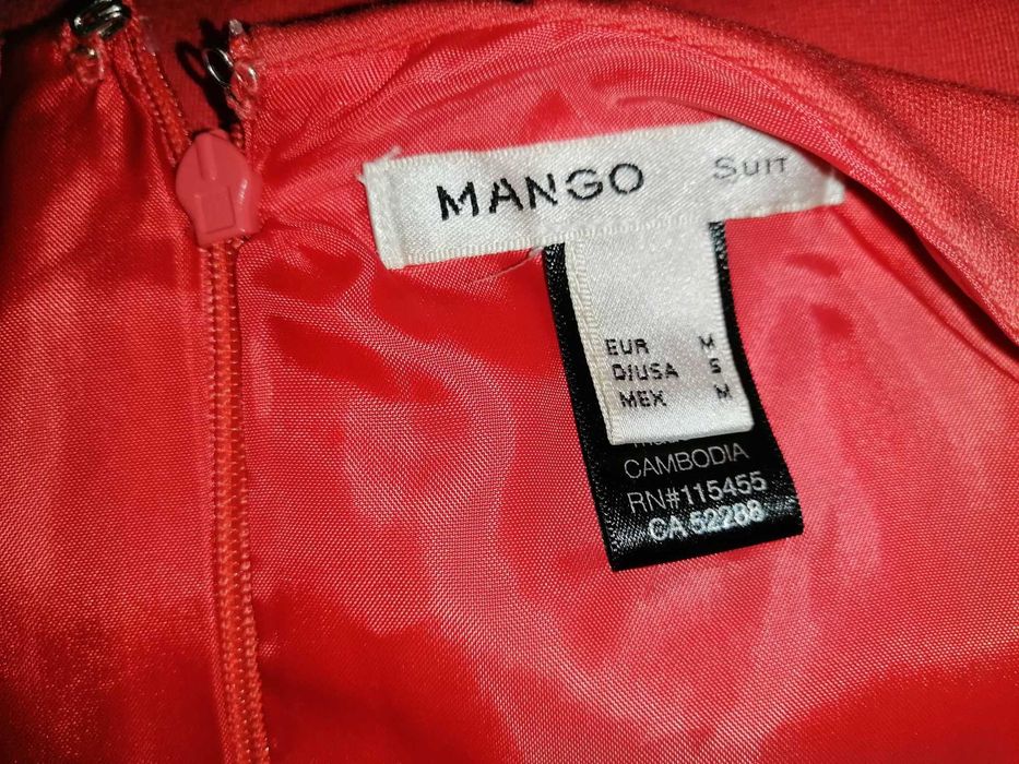 Vestido vermelho e creme Mango Suit Tam. M - como novo