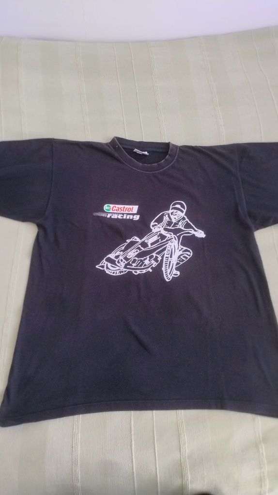T-shirt czarny z nadrukiem żużlowca