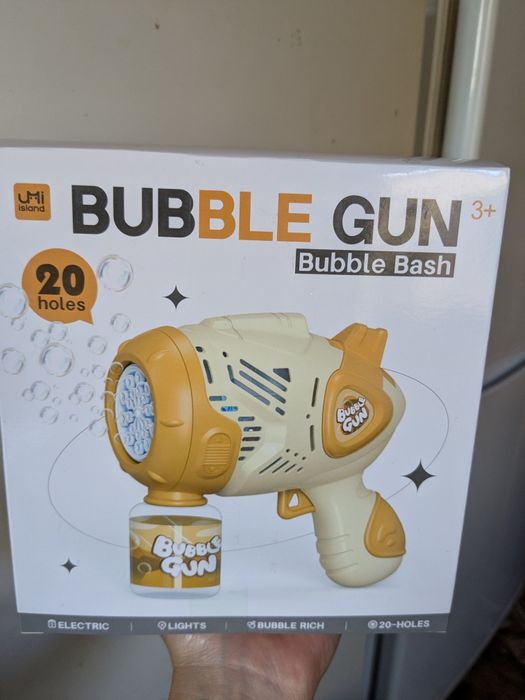 Пістолет НОВИЙ з мильними бульбашками на батарейках, мильні бульки