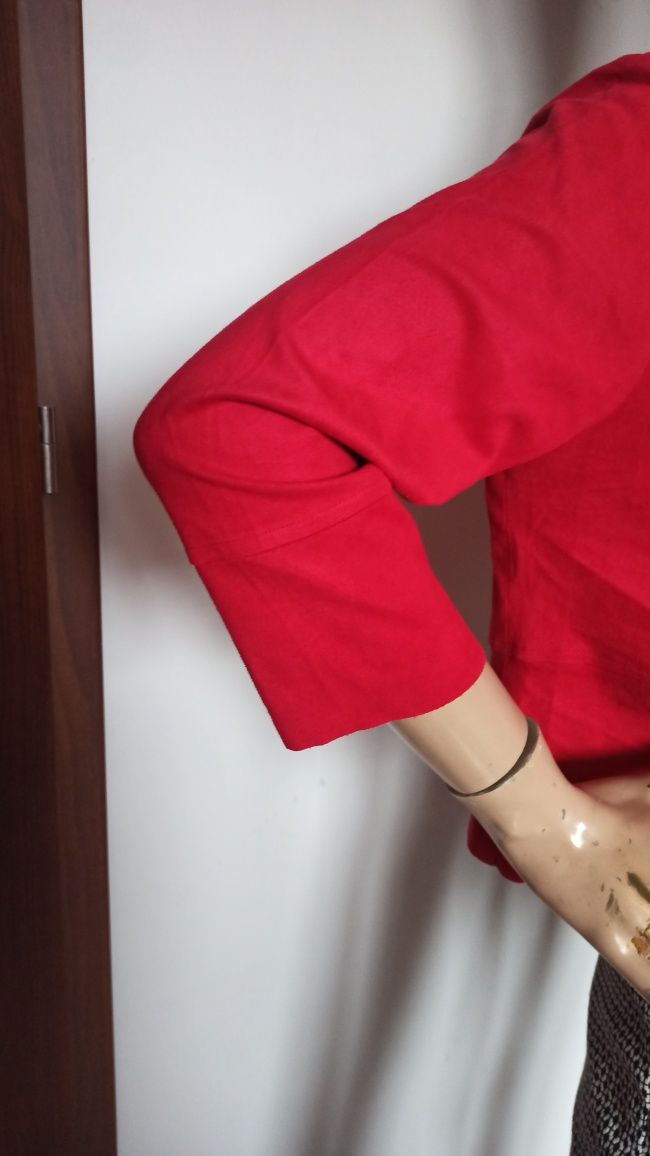 Sg Czerwona narzutka damska 36 , 38  , S , M wdzianko ala żakiet
