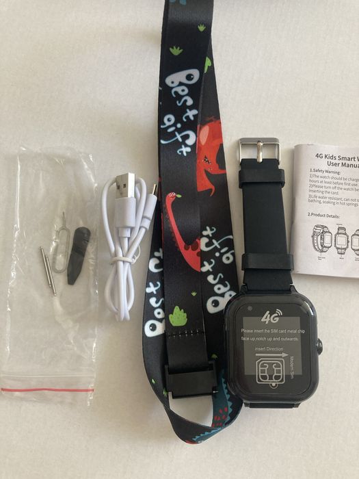 Smart Watch Kids kolor czarny Nowy z instrukcją