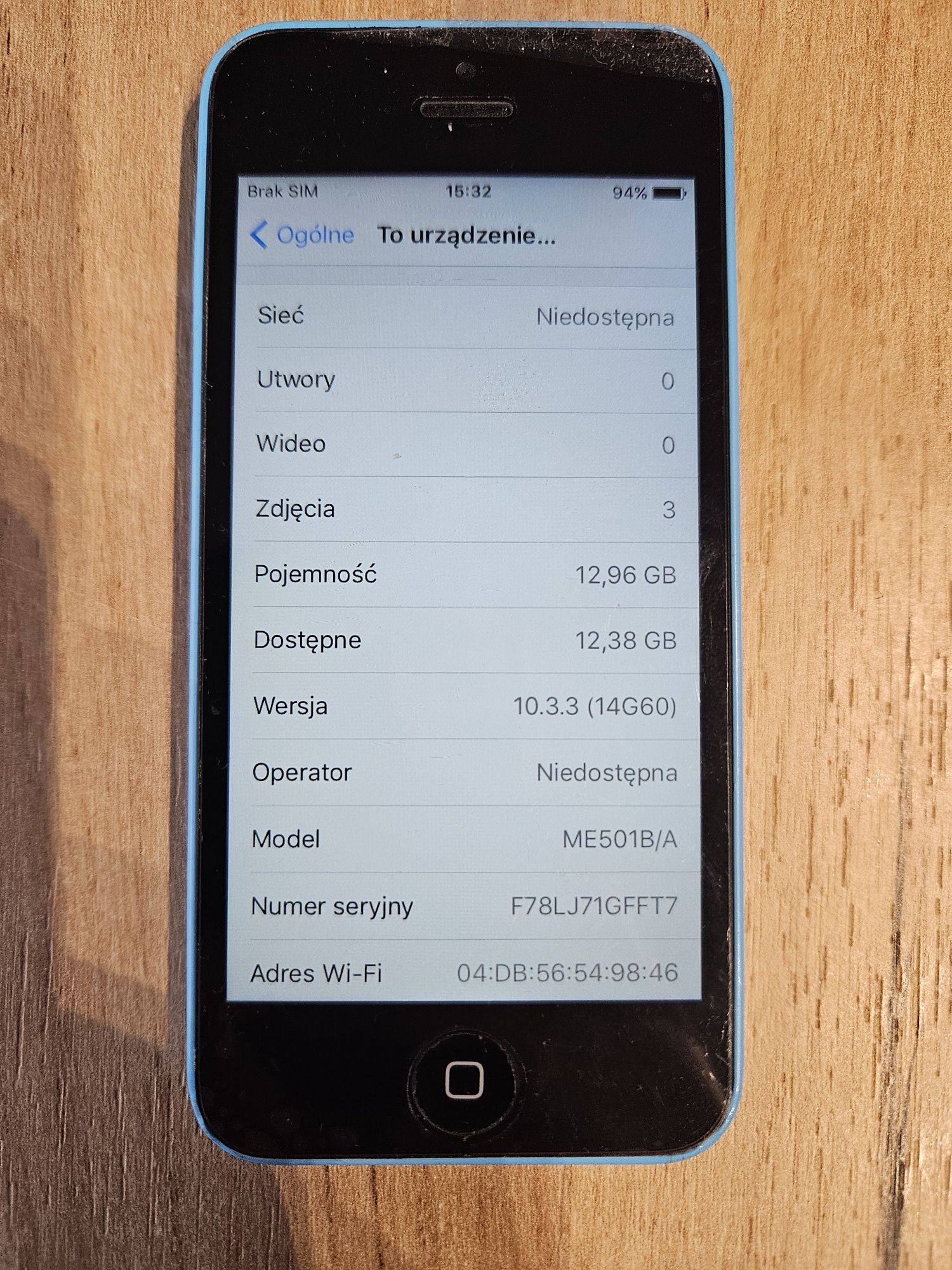 IPHONE 5C niebieski
