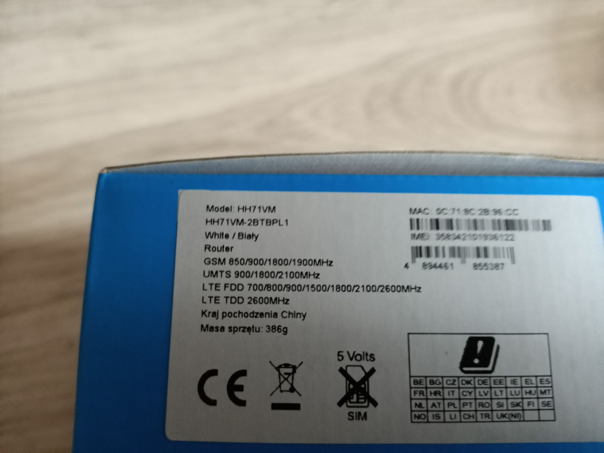 Router Alcatel model HH71VM-2BTBPL1