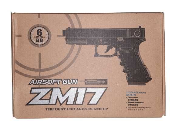 Детский пистолет - ZM17 - Glock G17 - 6 мм - черный