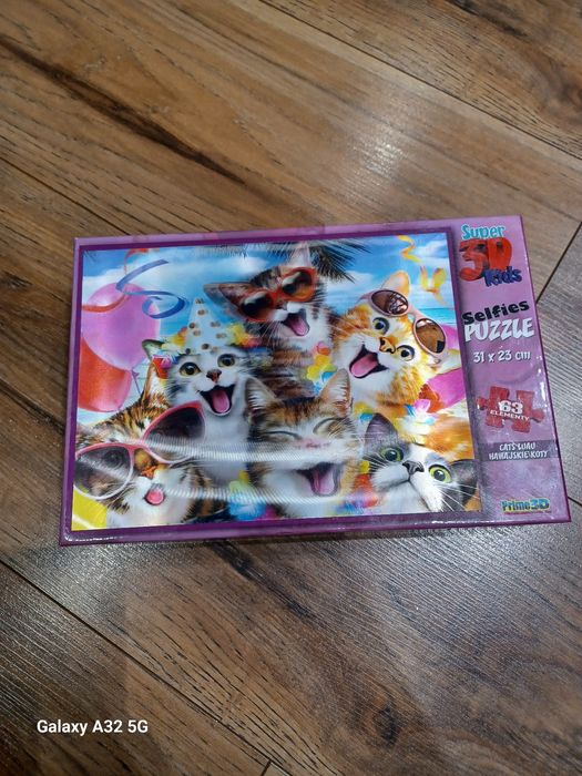 Puzzle 3d kotki 63 elementy