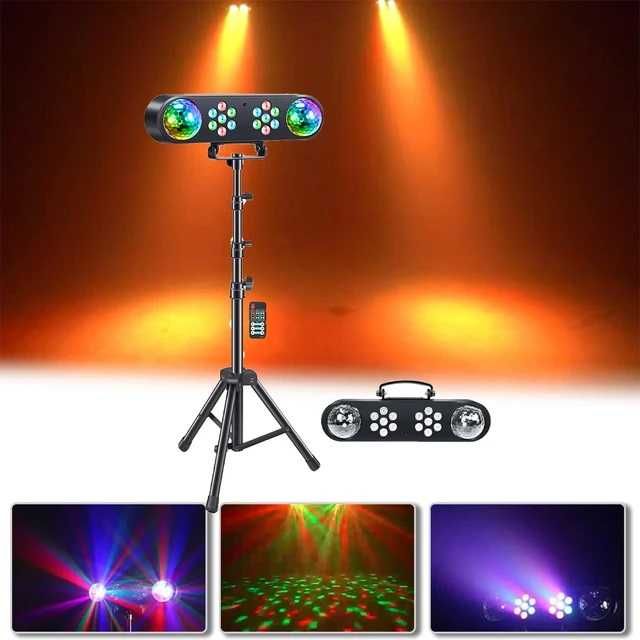 2-Efekty Belka Bar LED Par 14x1W + Disco Kula 6x3W na statywie + pilot