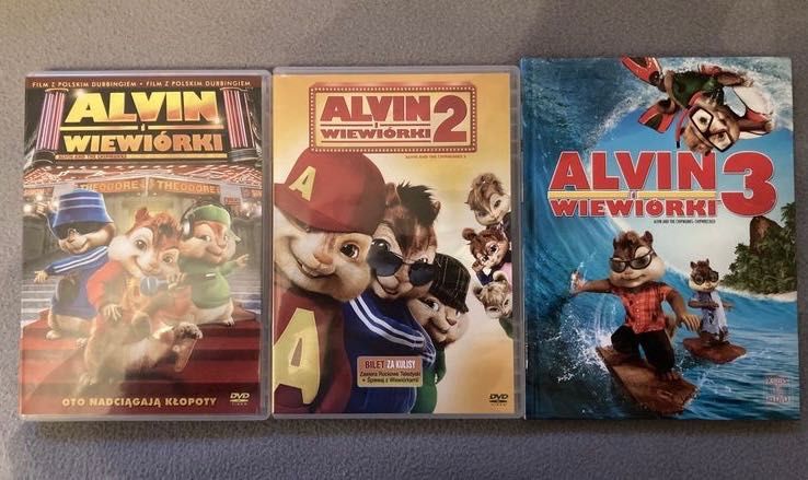 Alvin i wiewiórki bajki film na DVD zestaw 3 sztuk