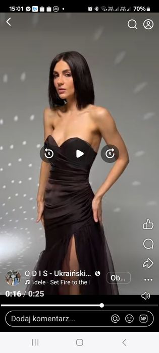 Sukienka czarna Odis studniówka bal 36  S