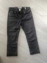 Rybaczki spodnie jeansowe H&M 152 szare grafitowe 3/4 rurki xxs xs