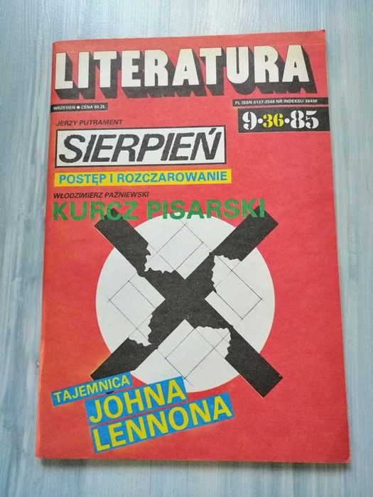 Gazeta czasopismo Literatura miesięcznik literacko-społeczny 1985 r.