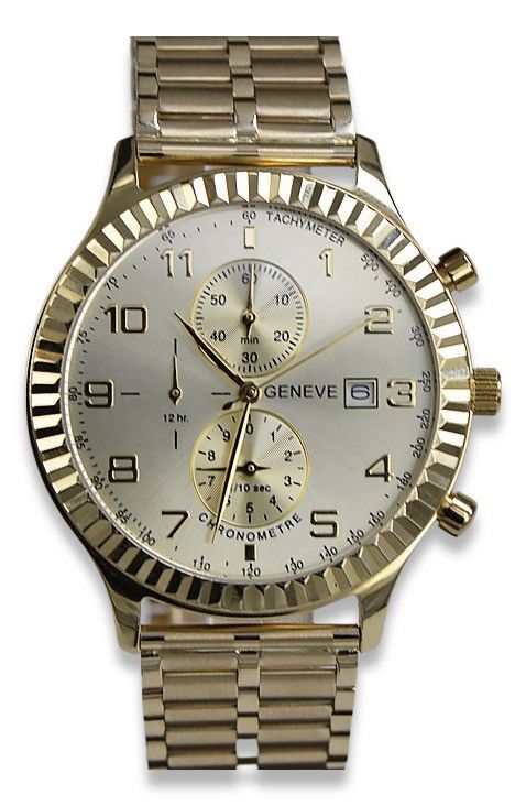 Złoty zegarek z bransoletą męski 14k Geneve mw007y&mbw007y Katowice