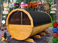 SAUNA Ogrodowa 400 cm + OKNO 50% + PRZEDSIONEK + GRATIS Beczka +Akces.