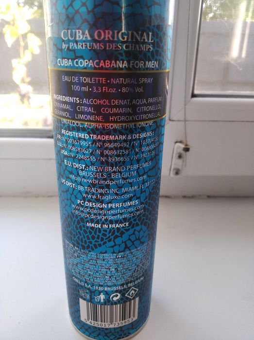 Продам туалетную воду Сuba copacabana