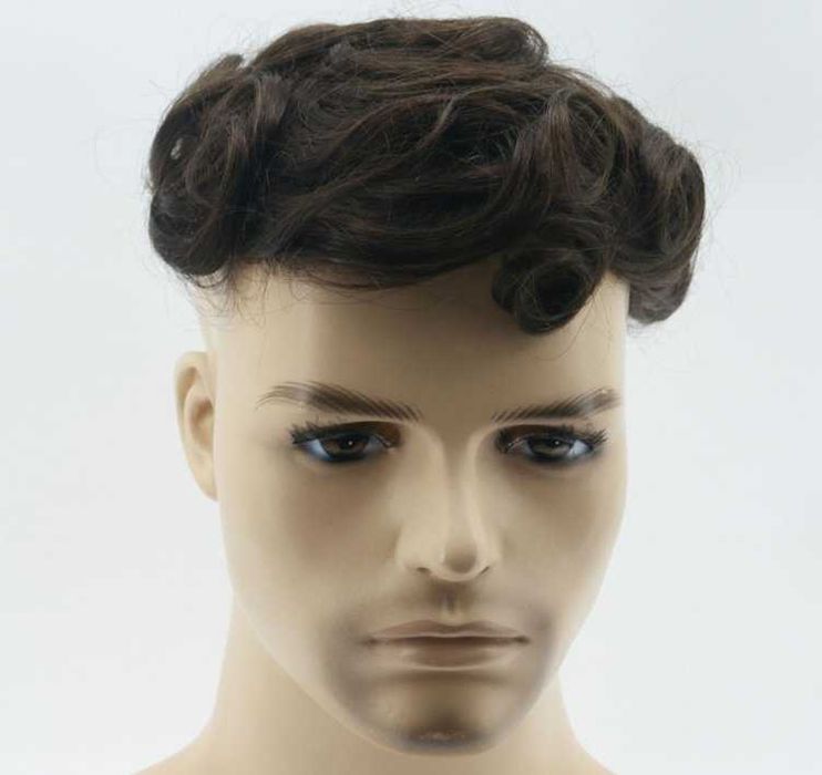 Męski topper, szwajcarski tiul + PU