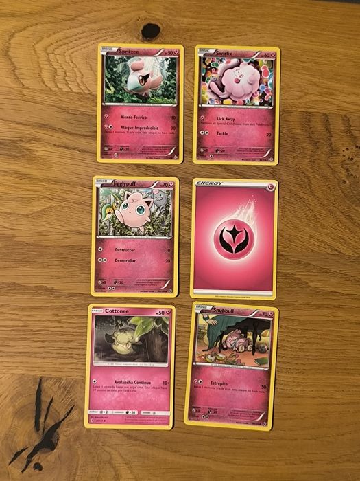 Karty Pokémon TCG fairy baśniowe wróżkowe energia różowa 6sz Jigglypuf