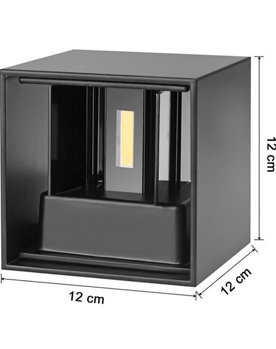 2 szt. Kinkiet Zewnętrzny/Wewnętrzny kryty LED, czarny