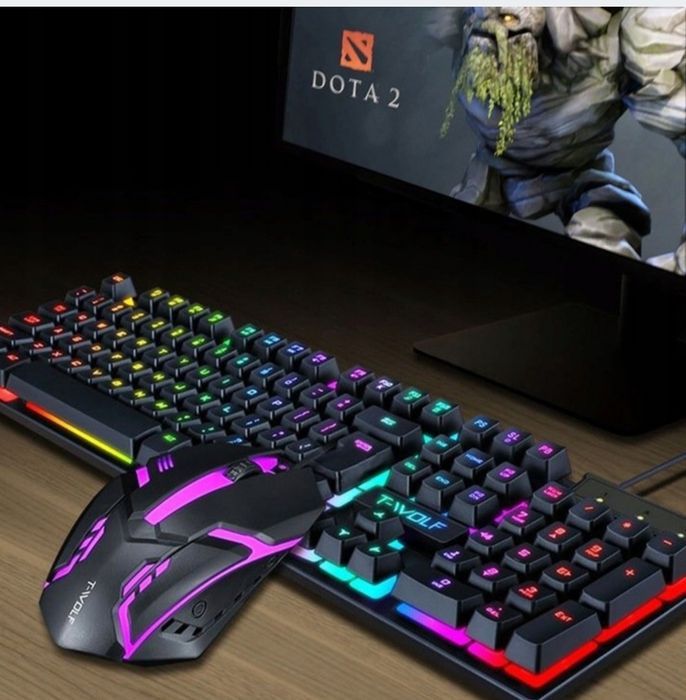 Nowy zestaw gamingowy podświetlana klawiatura mysz