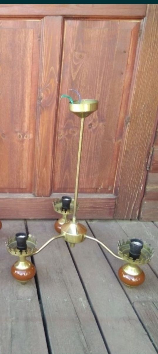OKAZJA Retro lampa żyrandol mosiądz ZSO POLAM Wieliczka PRL