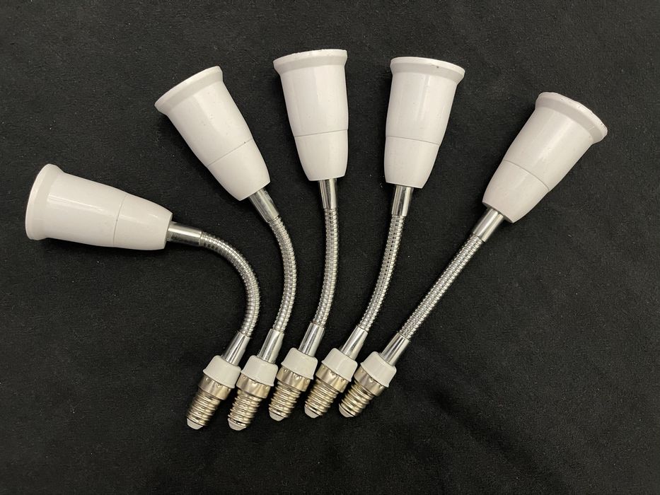 Гнучкий перехідник-подовжувач з цоколя Е14 на Е27