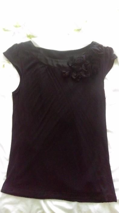 Bluzka top tshirt czarny H&M 36 S elegancki