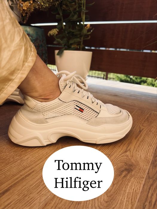 Buty Tommy Hilfiger sportowe styl lat 90/2000 skóra naturalna