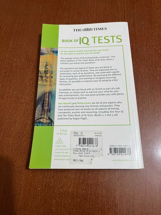 The Times Book of IQ Tests: Book Four (Testing Series)
