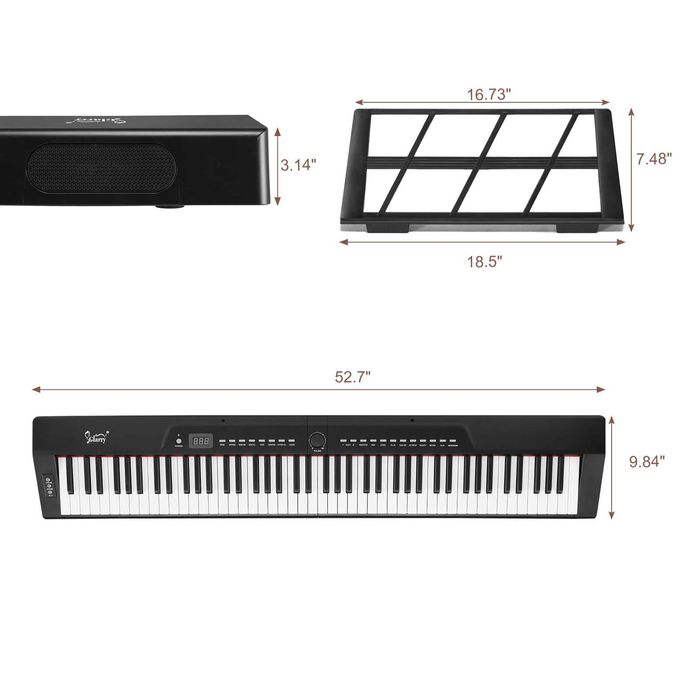 Keyboard glarry 88 klawiszy+ stojak + dodatki