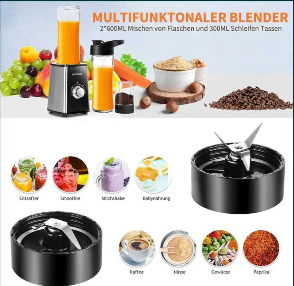 Nowy Blender 3 w 1 / KITCANIS / 600w / Kawa/ Smoothie / Itd.