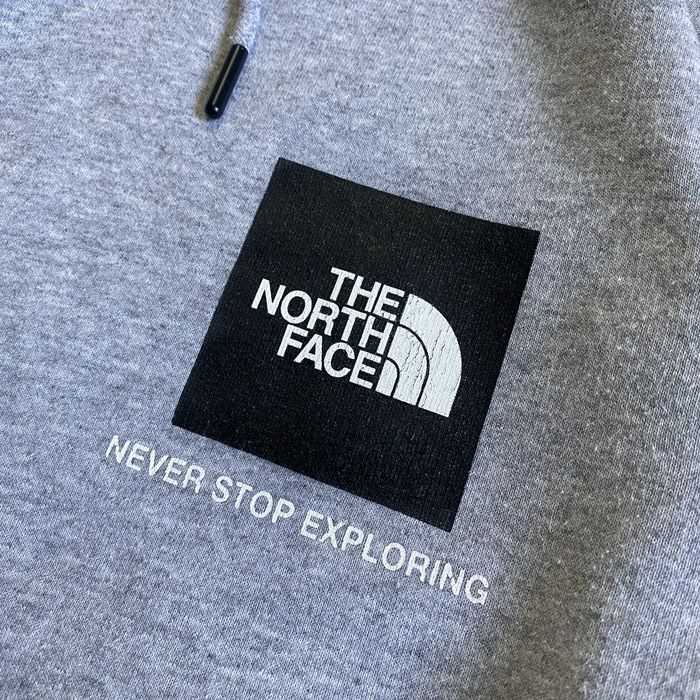 Худі від the morth face BOX logo, сірий худак від тнф з бокс лого