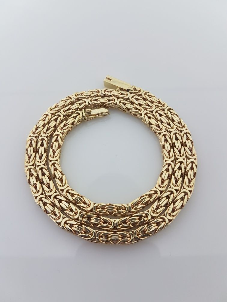 Złoty łańcuszek męski o splocie Królewskim 14k.Nowy 100g/62cm(299)