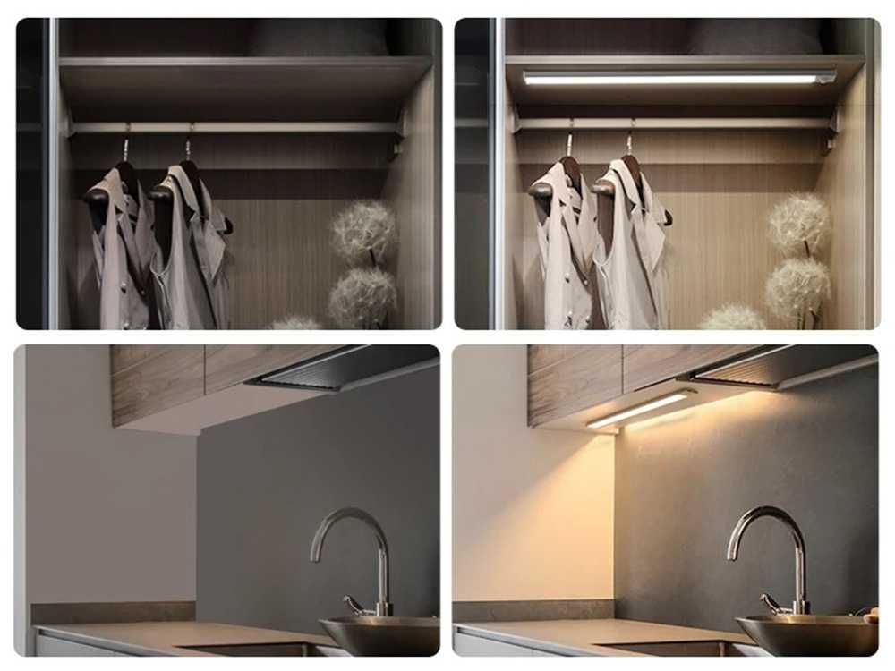 Lampka LISTWA Podszafkowa LED USB-C 30cm KUCHNIA SCHODY Czujnik RUCHU