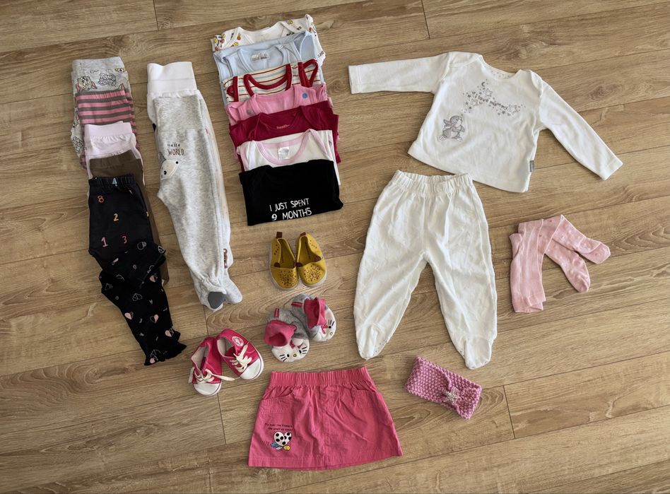 Zestaw u ranek dla dziewczynki rozm. 74 paka ubrań/wyprawka dla maluch