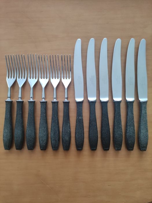 Sztućce Gerlach bakelit zestaw 12 szt. PRL