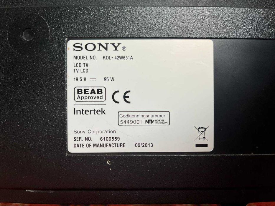 Телевізор Sony (KDL-42W651A) (Не робочий)
