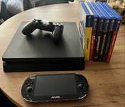 Konsola PS 4 Slim 1000GB+ Pad