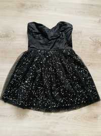 Piękna sukienka cekinowa rozkloszowana czarna Miss Selfridge 34/xs