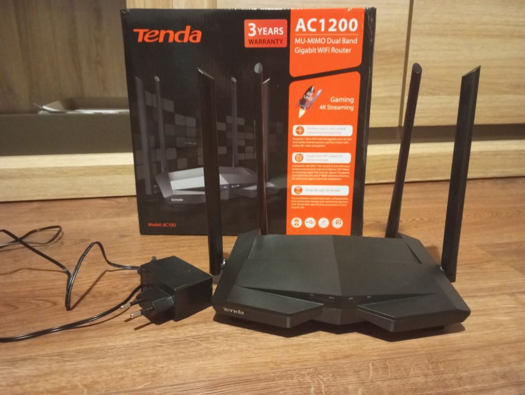 Router WiFi 5 Tenda AC10U z USB AC1200 Gigabitowy ruter