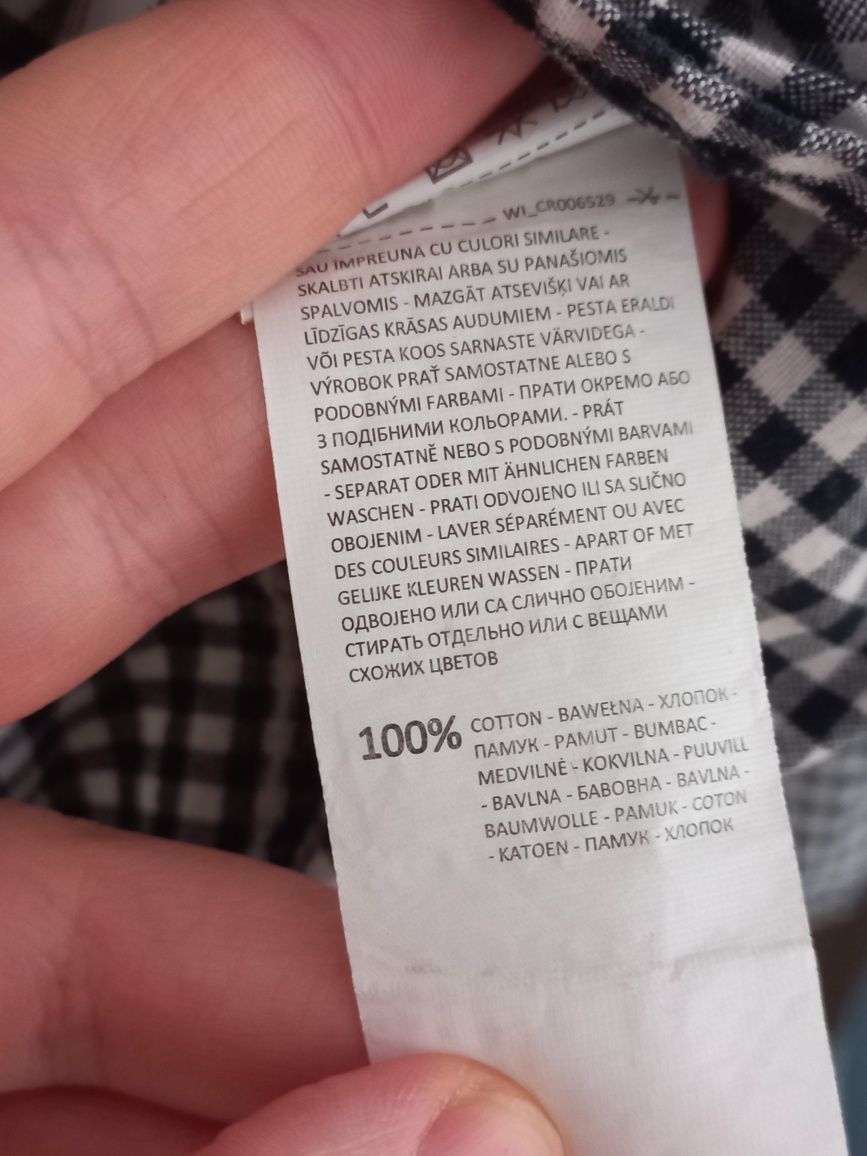 Męska koszula w kratę 100% bawełna rozmiar L