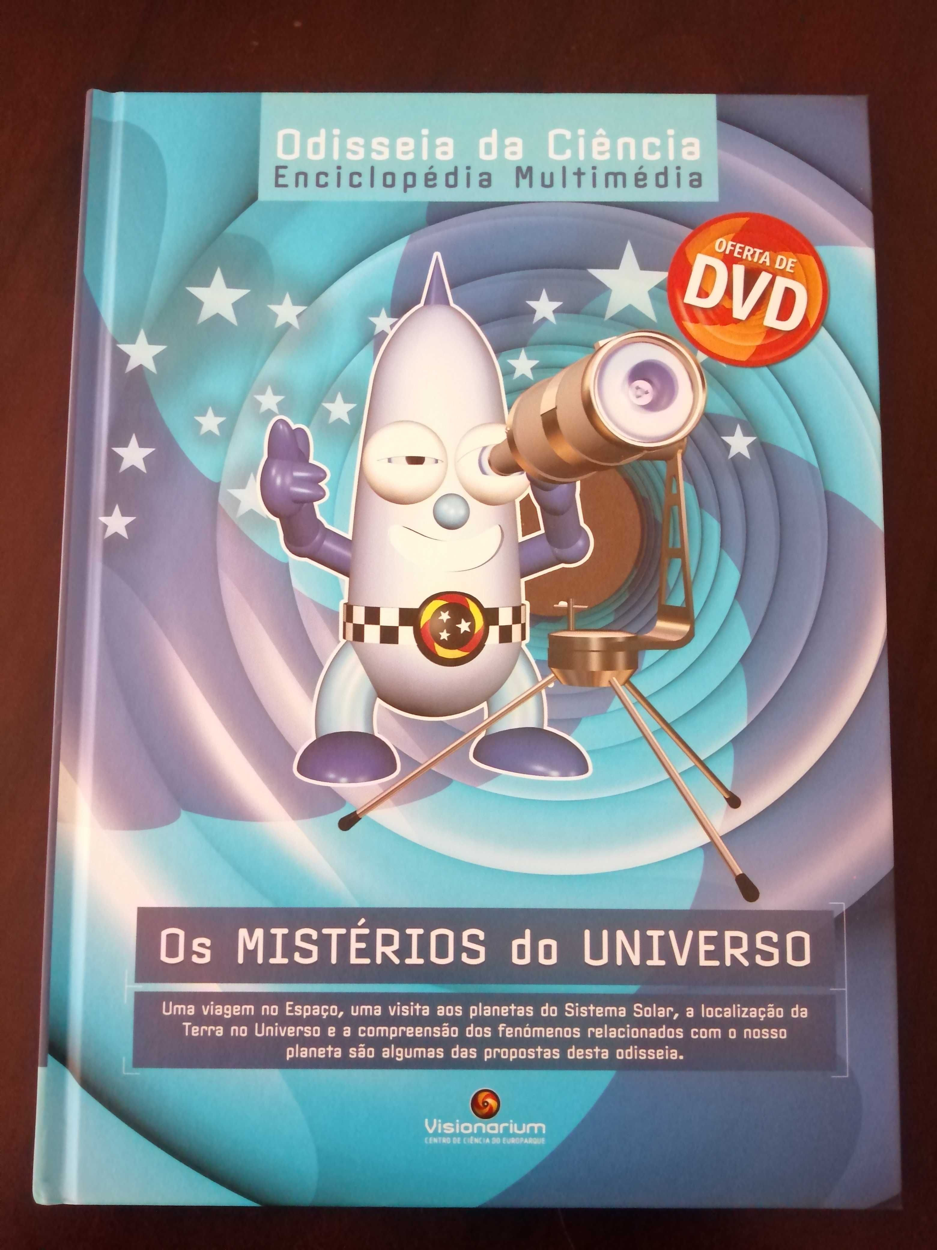 Livro didático  "Os Mistérios do Universo" com DVD