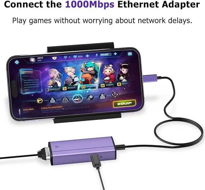 Adapter Lightning na Ethernet 1000 Mb/s 2 w 1 do iPhone iPad (187b)