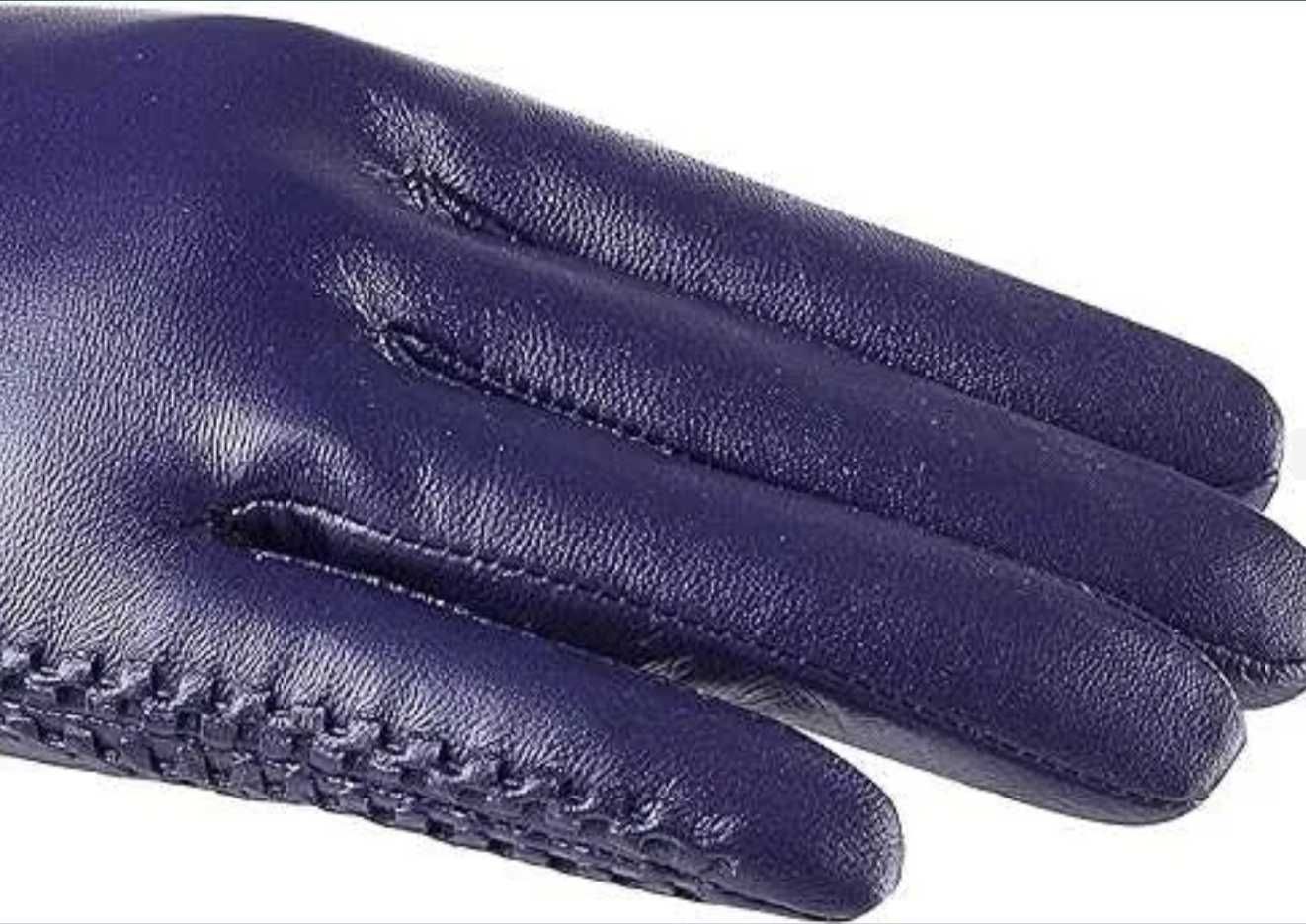 Nowe Włoskie rękawiczki z prawdziwej skóry owczej / fiolet !XL!